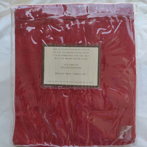 Set of 2 Pottery Barn Megan Chair Slipcovers Cranberry Linen-cotton - Picture 3 of 5